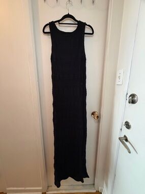 Dynamite Black Crochet Sleeveless Maxi Coverup